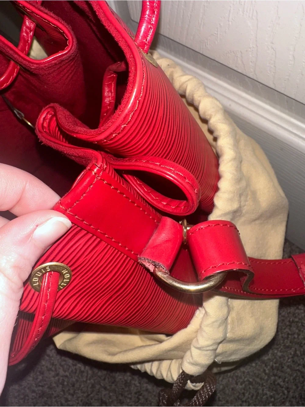 Red Epi Leather Louis Vuitton Noé GM